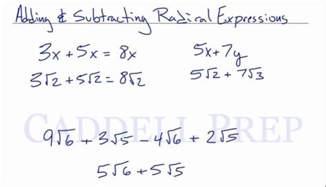 Learn Adding And Subtracting Radical Expressions | Caddell Prep Online