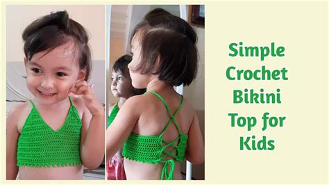 HOW TO MAKE A SIMPLE CROCHET BIKINI TOP FOR KIDS - Part 1 - YouTube