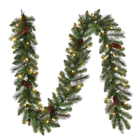 Holiday Living Indoor/Outdoor Pre-lit 9-ft Pine Garland with Color ...