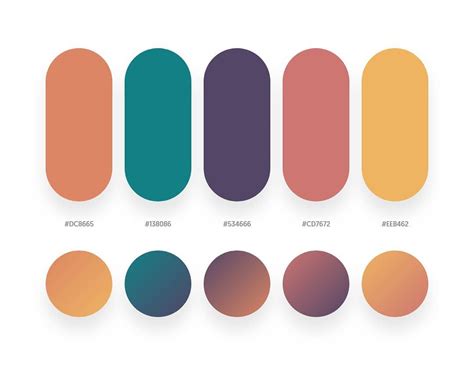 32 Beautiful Color Palettes With Their Corresponding Gradient Palettes