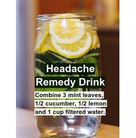 Headache Drink Remedy | Natural headache remedies, Migraines remedies ...