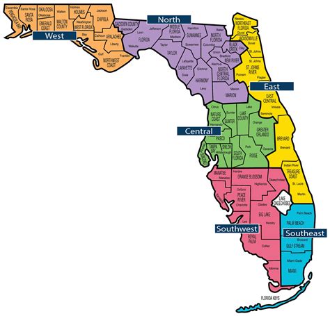 Florida County Map (Printable State Map With County Lines), 41% OFF