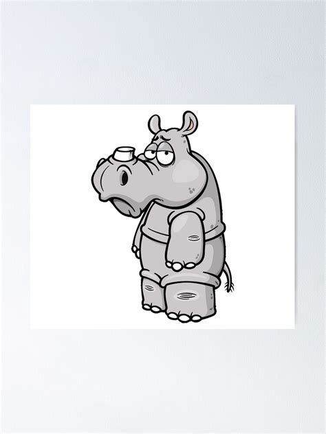 "Sad Rhino" Poster by Cartoon-animals | Redbubble