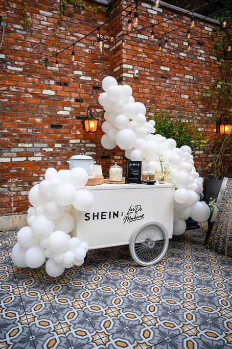 Shein and Les Do Makeup Launch Party, custom hot cocoa cart, white ...