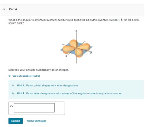 Solved Part A What is the angular-momentum quantum number | Chegg.com