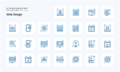 25 Web Design Blue icon pack 19429927 Vector Art at Vecteezy