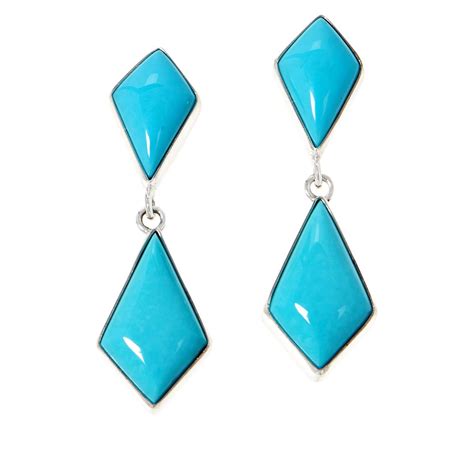 Jay King Sterling Silver Campitos Blue Ice Turquoise Drop Earrings ...