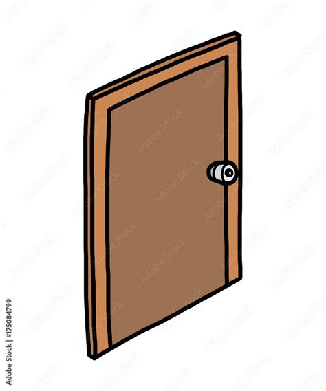 closed door / cartoon vector and illustration, hand drawn style, isolated on white background ...