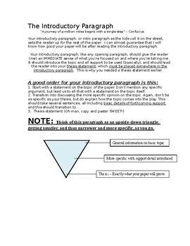 Introduction Paragraph - Research paper by Chalkhands on Books | TpT