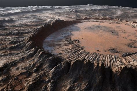 Premium AI Image | Aerial view of a large lunar crater formation ...