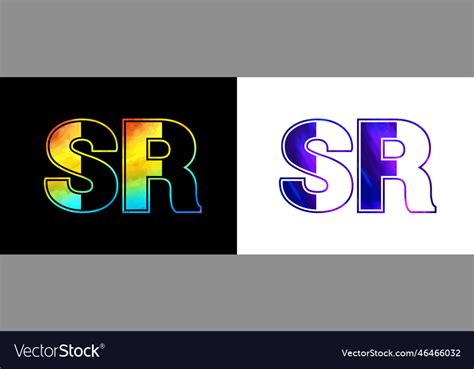 Initial letter sr logo icon design template Vector Image