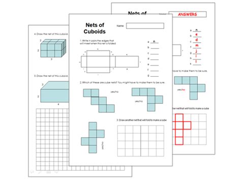 Nets of Cuboids Worksheet | Teaching Resources