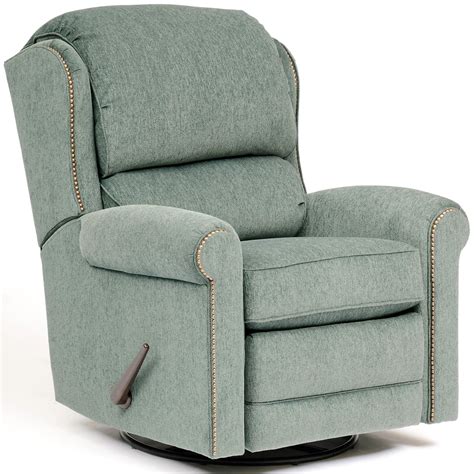 Smith Brothers 720 Casual Fabric Swivel Glider Reclining Chair | Mueller Furniture | Recliners