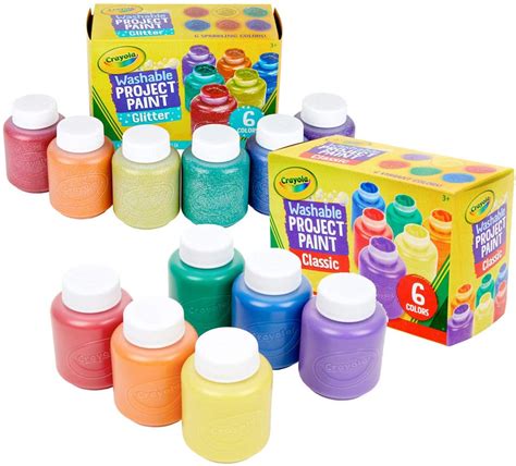 Amazon Almost Lowest Price: Crayola Washable Kids Paint, 12 Count, Assorted and Glitter