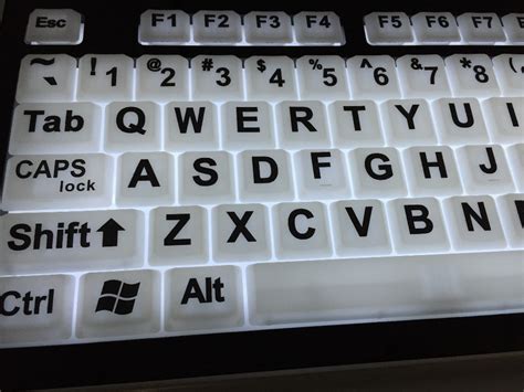 Large Print LED backlight Keyboard white Backlit Illuminated Keyboard ...