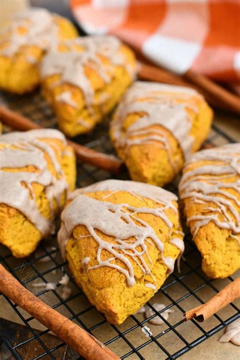 Pumpkin Scones Recipe With Spiced Cinnamon Glaze | Will Cook For Smiles