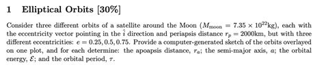 VIDEO solution: Elliptical Orbits [30%] Consider three different orbits of a satellite around ...