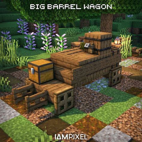 Minecraft Big Barrel Wagon! | Minecraft house designs, Minecraft farm ...