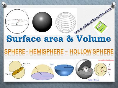 Surface Area and Volume of Sphere and Hemisphere Formulas, Examples