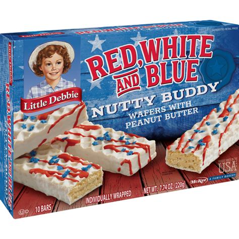 Little Debbie Family Pack Snack Cakes, Red, White And Blue Nutty Buddy Wafers | Snack Bars ...