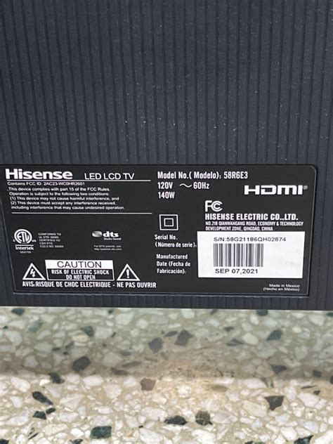 HISENSE 58R6E3 58" ROKU W/REMOTE FLAT PANEL TV Very Good | Buya