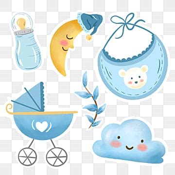 Baby Stickers PNG Transparent, Blue Cute Baby Stickers, Baby, Sticker, Rompers PNG Image For ...