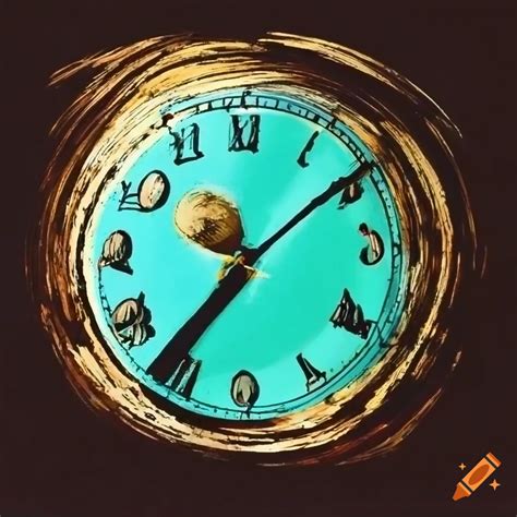 Clock showing the time and matrix pattern