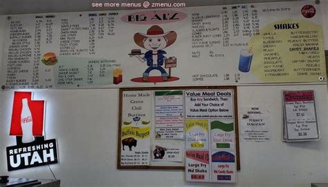 Online Menu of Big Al's Burgers at The Junction Restaurant, Kanab, Utah ...