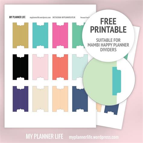 Free Printable – Divider Tabs | Great Design | Planner tabs, Printable ...