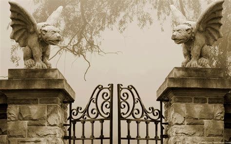 guarded gates | Gargoyles, Gothic garden, Gothic gargoyles