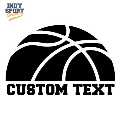 Half Basketball Silhouette with Text Below - Indy Sport Stickers