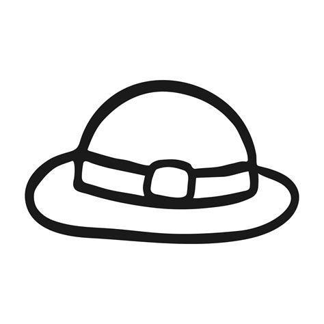 Vector hat icon in hand drawn style. Outline isolated symbol ...