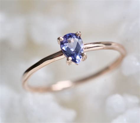 14K Gold Pear Tanzanite Ring