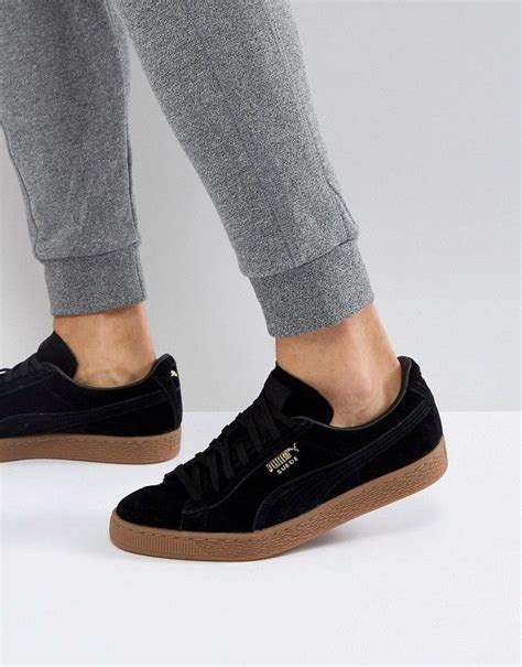 Puma Suede Gum Sole Sneakers In Black 36324221 | Puma suede, Puma suede ...