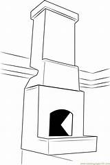 Stone Fireplace Chimney Coloring Page  Free Pages sketch template