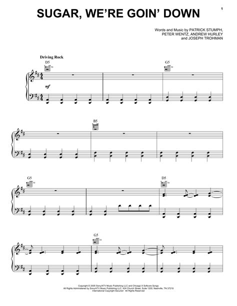 Sugar, We're Goin' Down | Sheet Music Direct