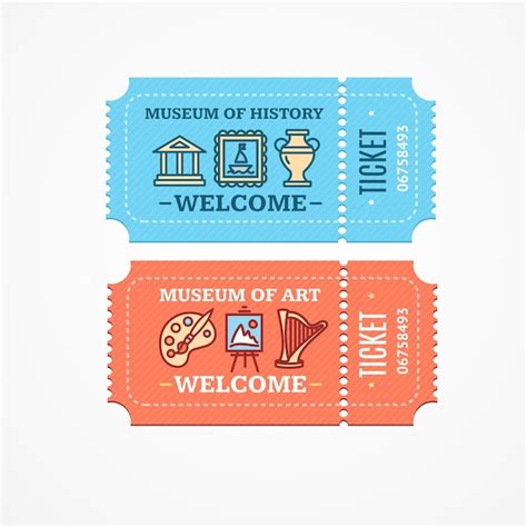 Premium Vector | Museum Tickets Set Vector