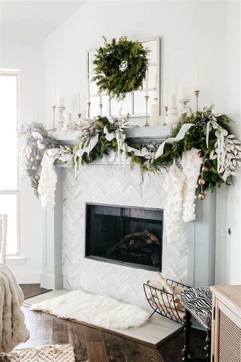 Winter Green Christmas Home Tour | Christmas fireplace decor, Classy ...