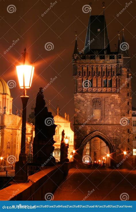 Night Charles bridge stock photo. Image of night, republic - 7586850