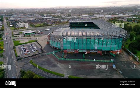 Celtic Stadium in Glasgow the home of FC Celtic Glasgow - aerial view ...