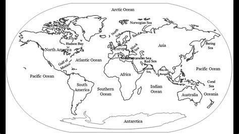 Blank Map Of The World Continents And Oceans