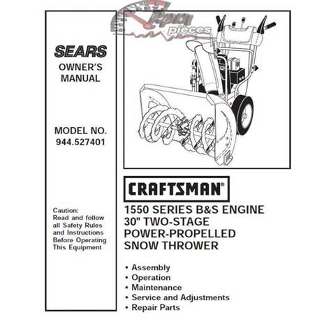 Craftsman snowblower Parts Manual 944.527401