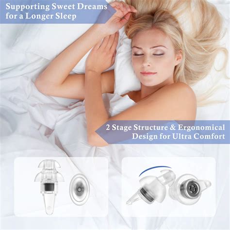 Sleeping Ear Plugs-2 Pairs Ultra Comfortable & Reusable Noise Reduction Earplugs 32SNR, for ...