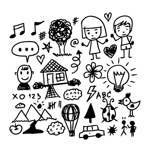 Children hand draw doodle icon 583021 Vector Art at Vecteezy