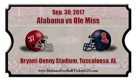 Alabama Crimson Tide vs Ole Miss Rebels Football Tickets | Sep. 30, 2017