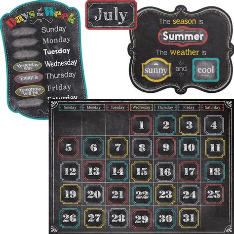 Chalk It Up! Calendar Bulletin Board Set | Calendar bulletin boards, Classroom essential ...