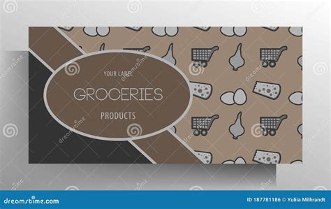 Banner Design Template for Grocery Store. Stock Illustration ...