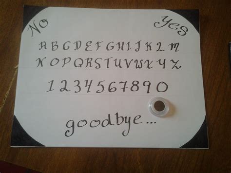 Diy Ouija Board Printable Smooth Out Any Air Bubbles With Your Hands.