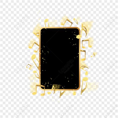 Black Gold Musical Notes Dynamic Floating Border,frame,gold Powder ...