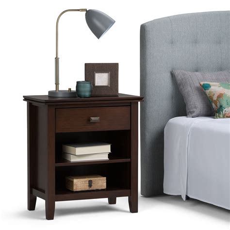 WyndenHall Stratford SOLID WOOD 24 inch Wide Contemporary Bedside Nightstand Table - Walmart.com ...